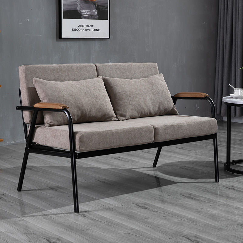Industrial Mix & Match Sofa Metal Frame Wood Armrest Fabric & Leather Options Multi-Seat Sizes