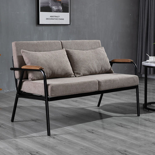 Industrial Mix & Match Sofa Metal Frame Wood Armrest Fabric & Leather Options Multi-Seat Sizes