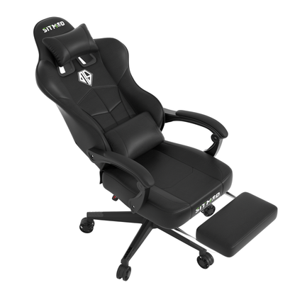Ergonomic Gaming Chair Core Series Racing-Style Reclining Chair with Extendable Footrest
