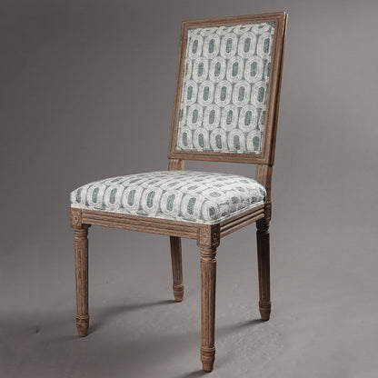 Vintage Wooden Chair with Deer Illustration Upholstered Seat for Dining/Living Room