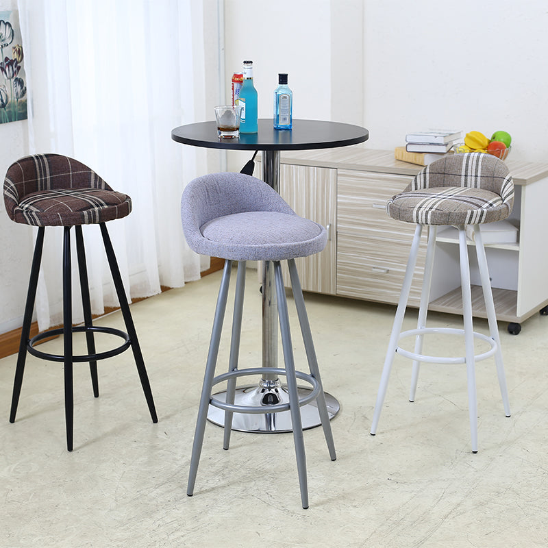 Bar Chair Fixed Height Bar Stool with Upholstered Fabric or PU Leather Seat Black or White Metal Legs Multifunctional Counter Bar Stool for Home Bar Kitchen Island Pub Living Room Home Decor