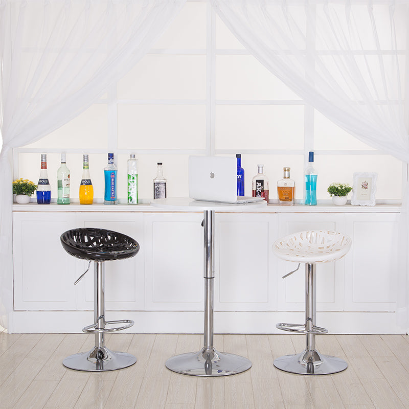 Bar Chair Bar Stool Adjustable Height Swivel Bar Stool with Nest Hollow Out Seat Plastic Upholstered Chrome Metal Base Multifunctional Modern Bar Stool for Home Bar Kitchen Island Pub Living Room Home Decor