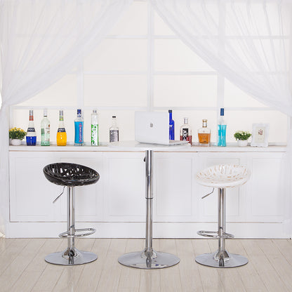 Bar Chair Bar Stool Adjustable Height Swivel Bar Stool with Nest Hollow Out Seat Plastic Upholstered Chrome Metal Base Multifunctional Modern Bar Stool for Home Bar Kitchen Island Pub Living Room Home Decor