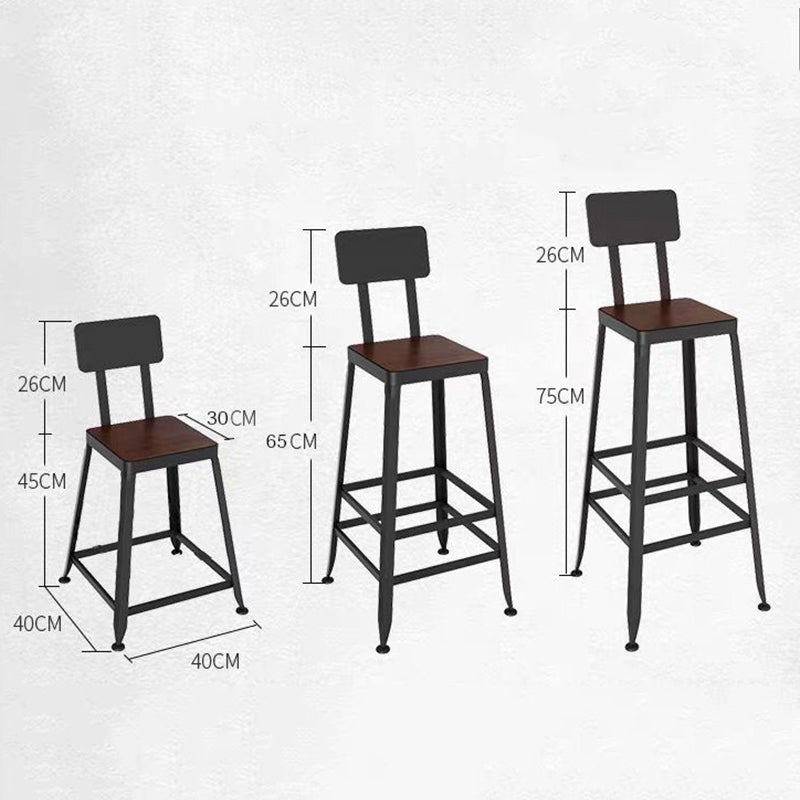 Bar Chair Bar Stool with Industrial A-Frame Legs Wood Seat Black Metal Base Stationary Stool for Home Bar Kitchen Island Pub Living Room Home Decor