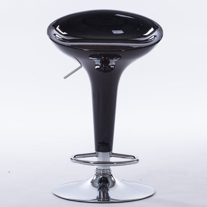 Bar Chair Bar Stool with Glossy ABS Plastic Integrated Seat Chrome Metal Base Multifunctional Height Adjustable Swivel Stool for Home Bar Kitchen Island Pub Living Room Home Decor
