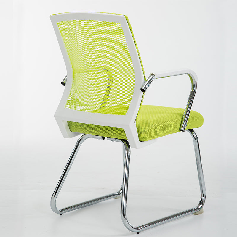 Mid-Back Mesh Conference Chair Ergonomic Visitor Chair with Breathable Mesh Chrome Steel Bow Base Multi-Color Office Chair for Meeting Rooms & Reception Areas