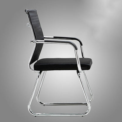 Mid-Back Conference Chair Ergonomic Visitor Chair with Breathable Mesh/Fabric/PU Leather, Chrome Steel Bow Base Multi-Color Office Chair for Meeting Rooms & Reception Areas