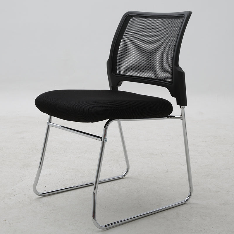 Office Chair Mesh Back Fabric Seat with Chrome Metal Frame Ergonomic Sled Base No Armrest Guest Chair for Conference Room Reception Waiting Room and Home Office