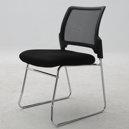 Office Chair Mesh Back Fabric Seat with Chrome Metal Frame Ergonomic Sled Base No Armrest Guest Chair for Conference Room Reception Waiting Room and Home Office