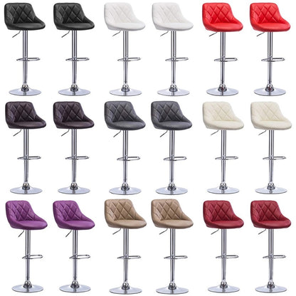 Bar Chair Bar Stool with Diamond Quilted Leather Cushion Chrome Metal Base Multifunctional Height Adjustable Swivel Stool for Home Bar Kitchen Island Pub Living Room Home Decor
