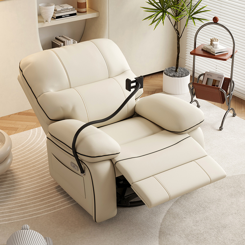 Single Seater Recliner Chair Adjustable Functional Sofa with Phone Holder Side Pocket Ergonomic Living Room Home Theater Lounge Chair