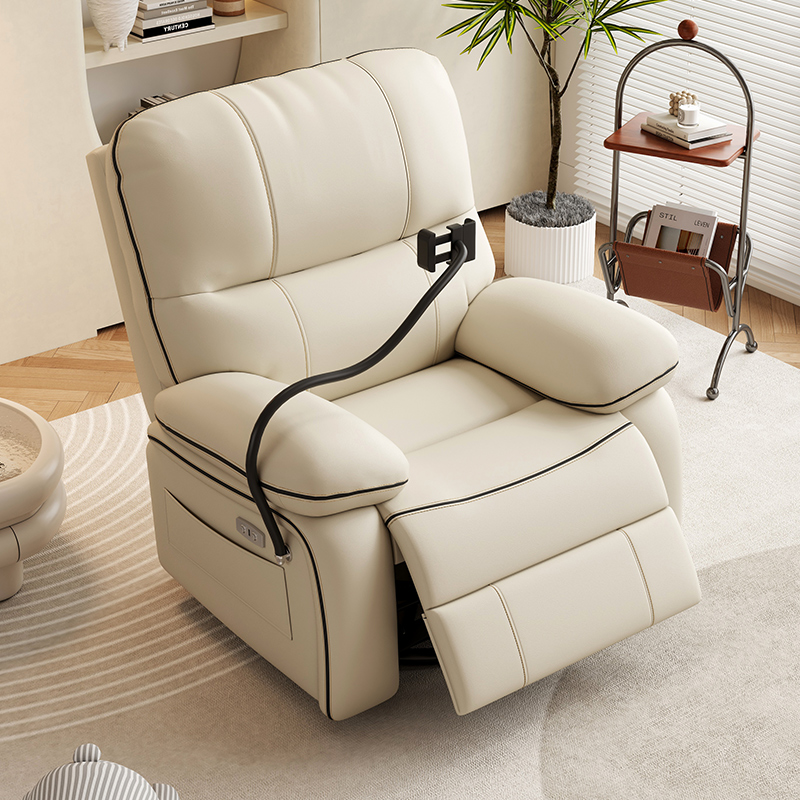 Single Seater Recliner Chair Adjustable Functional Sofa with Phone Holder Side Pocket Ergonomic Living Room Home Theater Lounge Chair