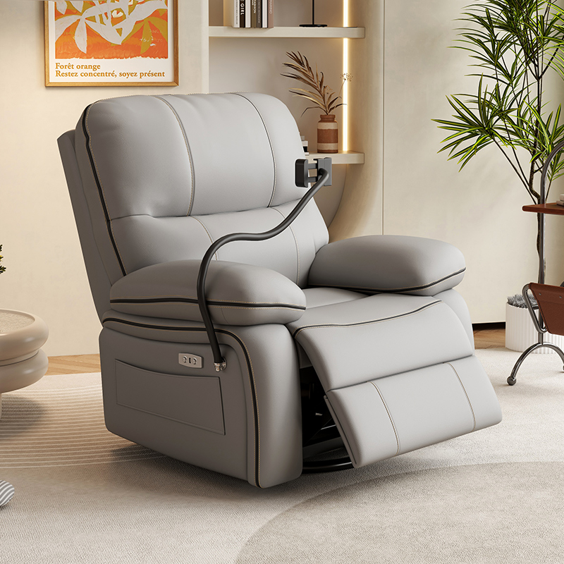 Single Seater Recliner Chair Adjustable Functional Sofa with Phone Holder Side Pocket Ergonomic Living Room Home Theater Lounge Chair