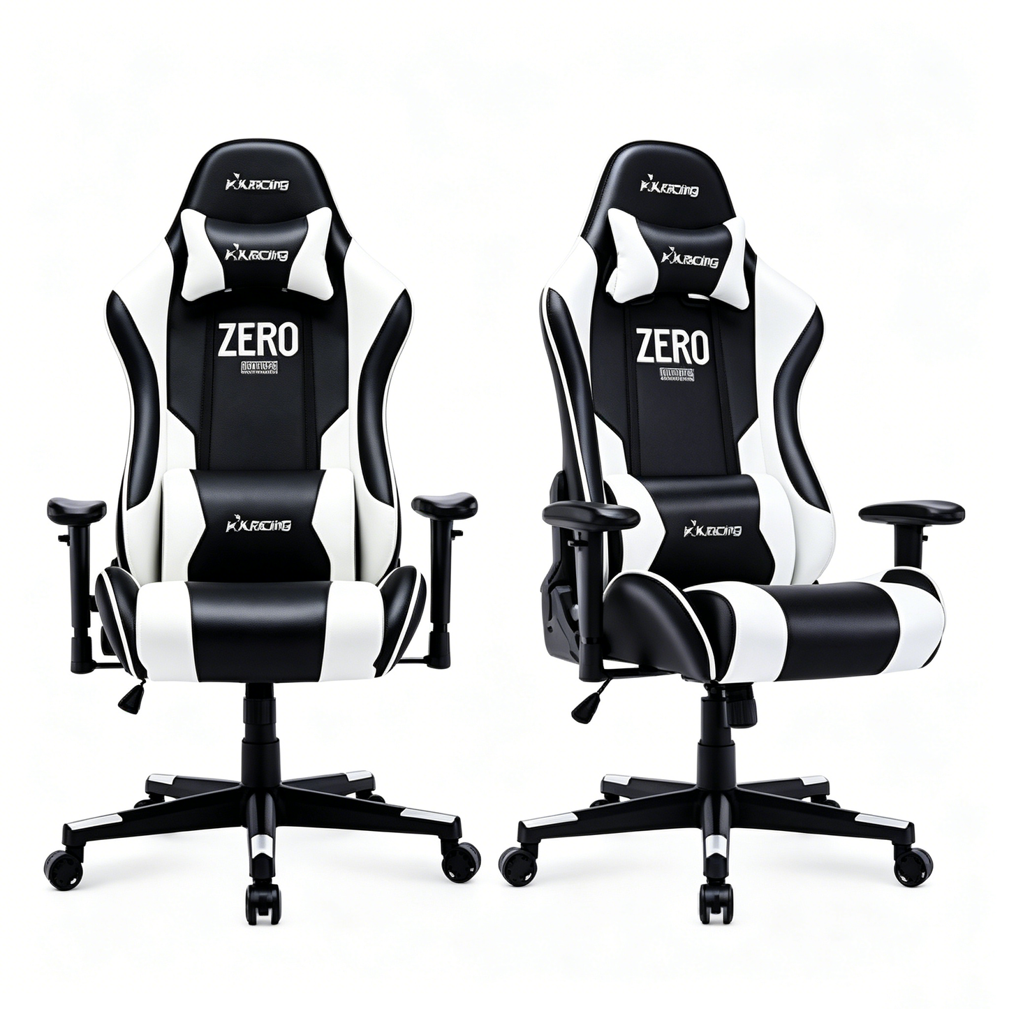 Ergonomic Gaming Chair High Back PU Leather Racing Style Computer Chair with Adjustable Headrest Lumbar Pillow 170° Reclining Swivel Office Chair for Gaming and Work