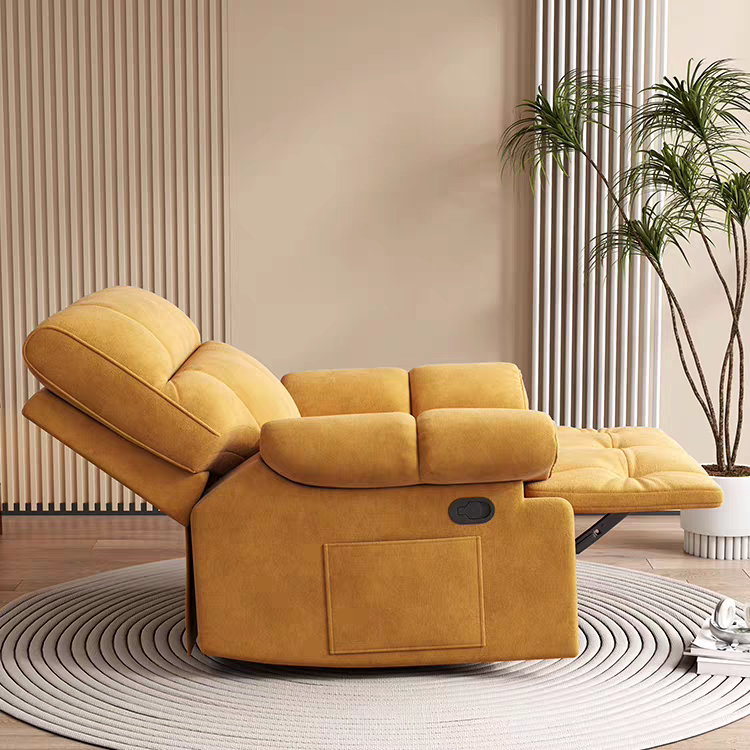 Single Seater Recliner Chair Ergonomic Adjustable Functional Sofa Home Theater Lounge Chair with Side Pocket Comfortable Padded Reclining Armchair for Living Room Bedroom