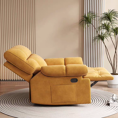 Single Seater Recliner Chair Ergonomic Adjustable Functional Sofa Home Theater Lounge Chair with Side Pocket Comfortable Padded Reclining Armchair for Living Room Bedroom
