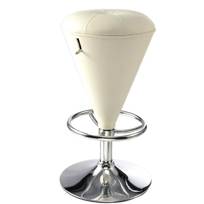 Bar Chair Bar Stool with Cone Shaped Backless Cushion PU Leather Upholstered Chrome Metal Base Multifunctional Height Adjustable Swivel Stool for Home Bar Kitchen Island Pub Living Room Home Decor
