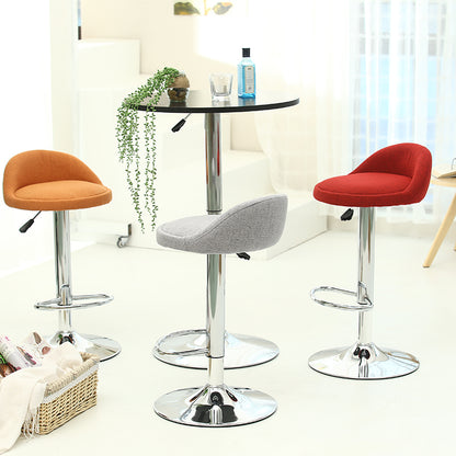 Bar Chair Bar Stool Adjustable Height Swivel Bar Stool with Half Backrest Printed Fabric or Two-Tone PU Leather Upholstered Chrome or Black Metal Base Multifunctional Bar Stool for Home Bar Kitchen Island Pub Living Room Home Decor