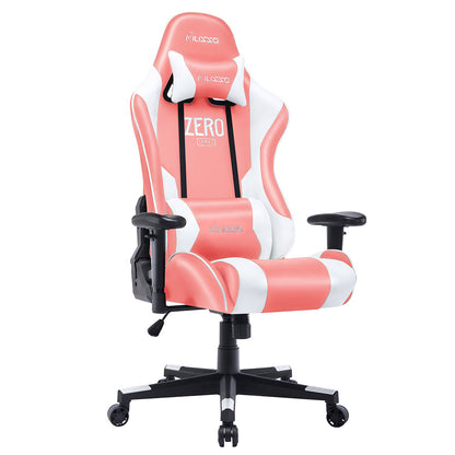 MUSSO ZERO Series Black-White Gaming Chair Headrest Adjustable Arms Sturdy Base Ergonomic Support for Extended Gaming & Office Work Sessions