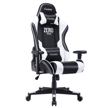 Ergonomic Gaming Chair High Back PU Leather Racing Style Computer Chair with Adjustable Headrest Lumbar Pillow 170° Reclining Swivel Office Chair for Gaming and Work