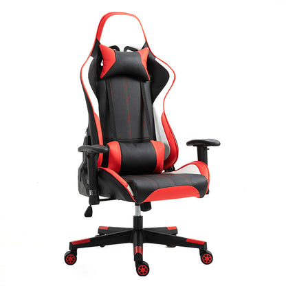 Red/Black Racing Style Ergonomic Gaming Chair with Adjustable Lumbar and Headrest Pillows