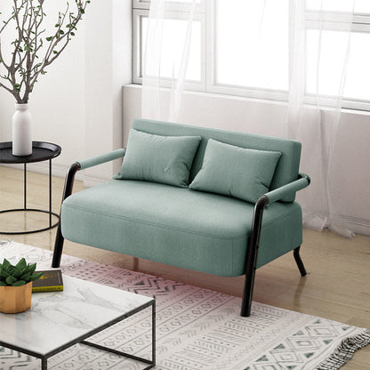 Versatile Fabric Sofa Multi-Color Options Black Wooden Armrests Modular Combination Design
