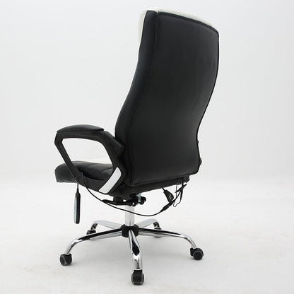 Executive Office Chair High-Back Ergonomic Desk Chair with Remote Control Premium PU Leather Office Chair with 360° Swivel & Height Adjustment Modern Two-Tone Office Chair for Home & Corporate Spaces