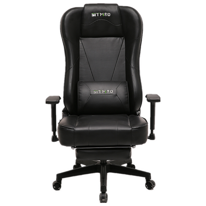 Ergonomic Gaming Chair High Back PU Leather Racing Style Computer Chair with Footrest Adjustable Headrest Lumbar Pillow 180° Reclining Swivel Office Chair
