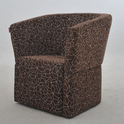Vibrant Red Contemporary Tub Curved Armchair Soft Fabric Snug Contoured Design for Stylish Living Room & Cozy Reading Nook Spaces