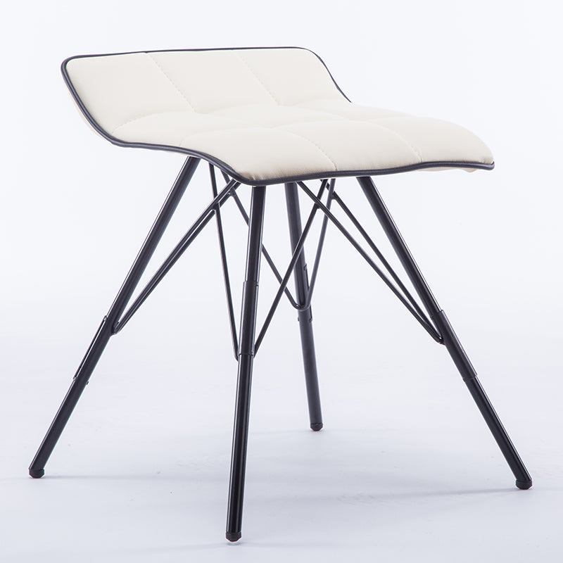Bar Chair Bar Stool with Quilted Cushion PU Leather or Fabric Upholstered Geometric Metal Frame Fixed Height Bar Stool for Home Bar Kitchen Island Pub Living Room Home Decor