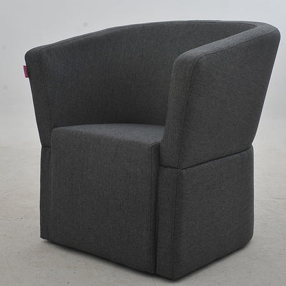 Vibrant Red Contemporary Tub Curved Armchair Soft Fabric Snug Contoured Design for Stylish Living Room & Cozy Reading Nook Spaces