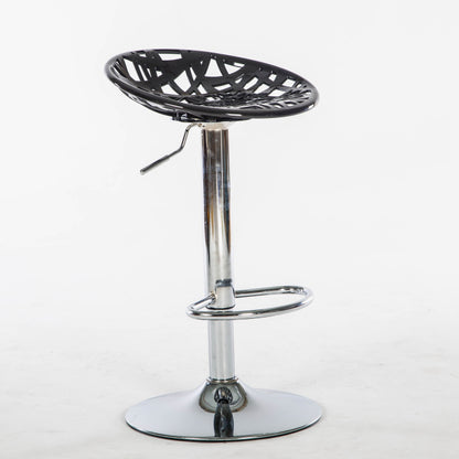 Bar Chair Bar Stool Adjustable Height Swivel Bar Stool with Nest Hollow Out Seat Plastic Upholstered Chrome Metal Base Multifunctional Modern Bar Stool for Home Bar Kitchen Island Pub Living Room Home Decor
