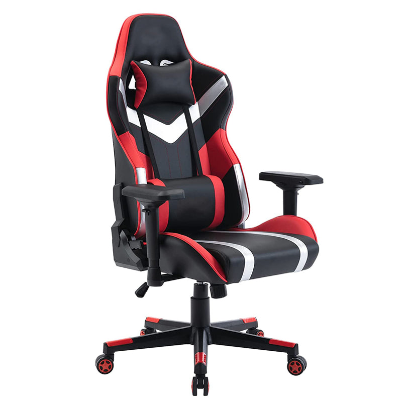 Ergonomic Gaming Chair High Back PU Leather Racing Style Computer Chair with Adjustable Headrest Lumbar Pillow 160° Reclining 4D Armrest Swivel Office Chair