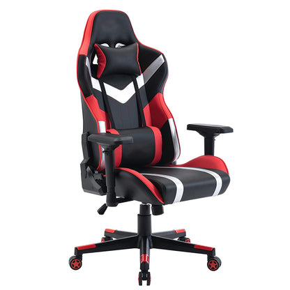 Ergonomic Gaming Chair High Back PU Leather Racing Style Computer Chair with Adjustable Headrest Lumbar Pillow 160° Reclining 4D Armrest Swivel Office Chair