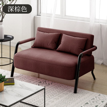 Versatile Fabric Sofa Multi-Color Options Black Wooden Armrests Modular Combination Design