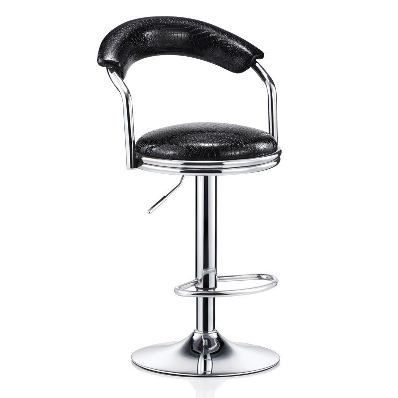 Bar Chair Adjustable Swivel Bar Stool with Curved Backrest PU Leather Upholstered Chrome Metal Legs Multifunctional Counter Height Bar Stool for Home Bar Kitchen Island Pub Living Room Home Decor