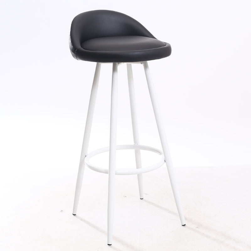 Bar Chair Fixed Height Bar Stool with Upholstered Fabric or PU Leather Seat Black or White Metal Legs Multifunctional Counter Bar Stool for Home Bar Kitchen Island Pub Living Room Home Decor