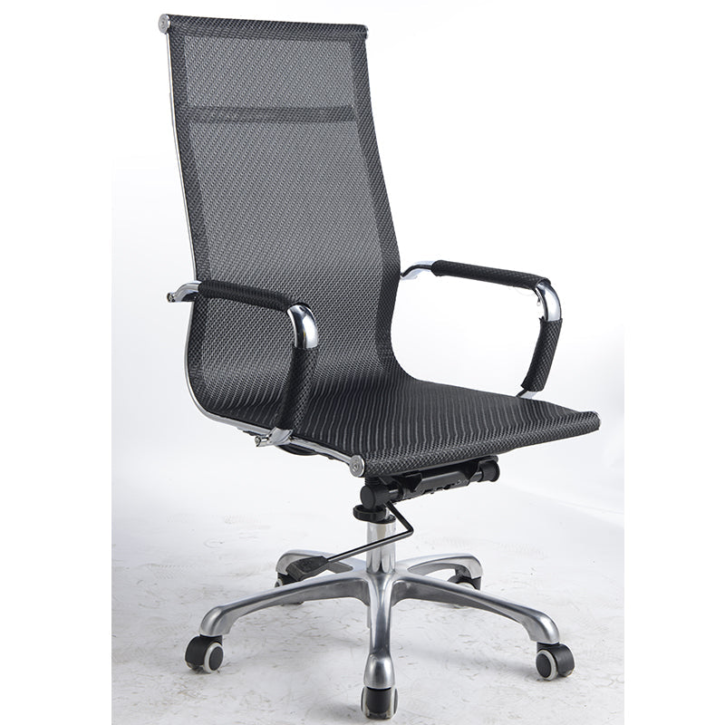 High-Back Executive Office Chair Ergonomic Desk Chair with PU Leather/Mesh Upholstery 135° Recline & 360° Swivel Chrome Frame Chair for Home Office & Manager Rooms