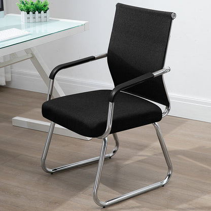 Mid-Back Conference Chair Ergonomic Visitor Chair with Breathable Mesh/Fabric/PU Leather, Chrome Steel Bow Base Multi-Color Office Chair for Meeting Rooms & Reception Areas