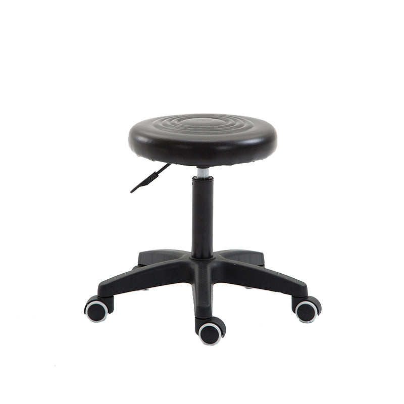 Bar Chair Bar Stool with Round PU Leather Cushion Plastic Five-Prong Base Multifunctional Height Adjustable Swivel Stool with Casters for Home Bar Kitchen Island Pub Living Room Home Decor