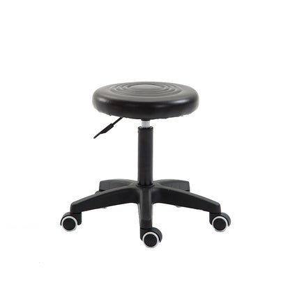 Bar Chair Bar Stool with Round PU Leather Cushion Plastic Five-Prong Base Multifunctional Height Adjustable Swivel Stool with Casters for Home Bar Kitchen Island Pub Living Room Home Decor