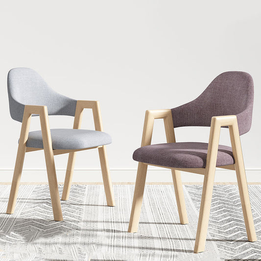 Casual Wooden Armchair Light Wood Frame Fabric Cushion & Multi-Hue Options