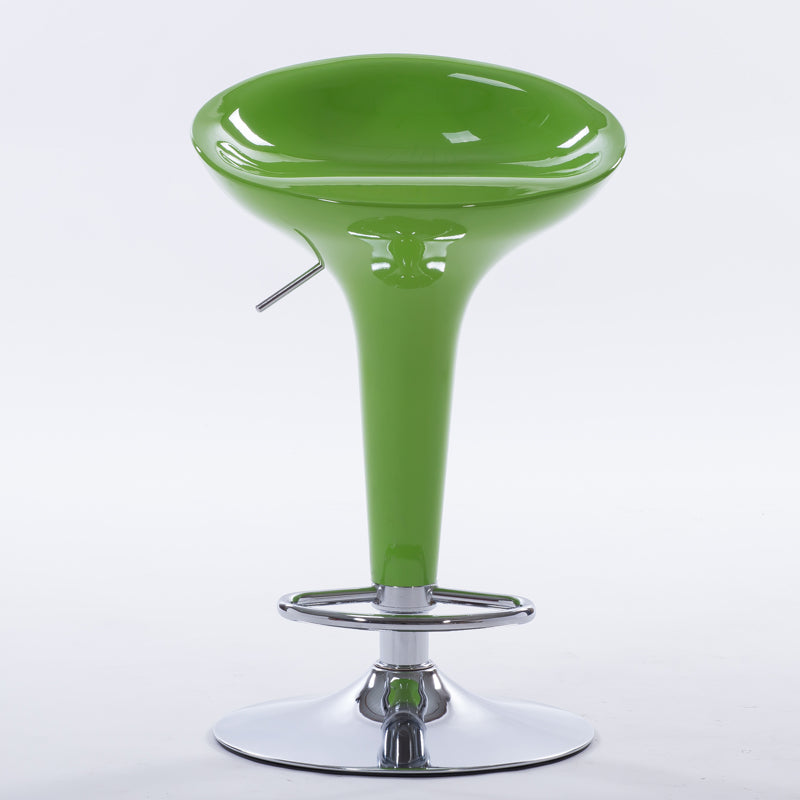 Bar Chair Bar Stool with Glossy ABS Plastic Integrated Seat Chrome Metal Base Multifunctional Height Adjustable Swivel Stool for Home Bar Kitchen Island Pub Living Room Home Decor