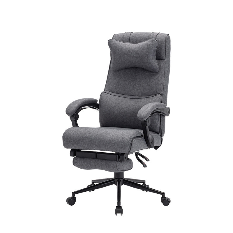 Fabric Reclining Office Chair with Headrest Footrest & Adjustable Ergonomic Support for Comfortable Work Gaming & Relaxing Lounging Sessions