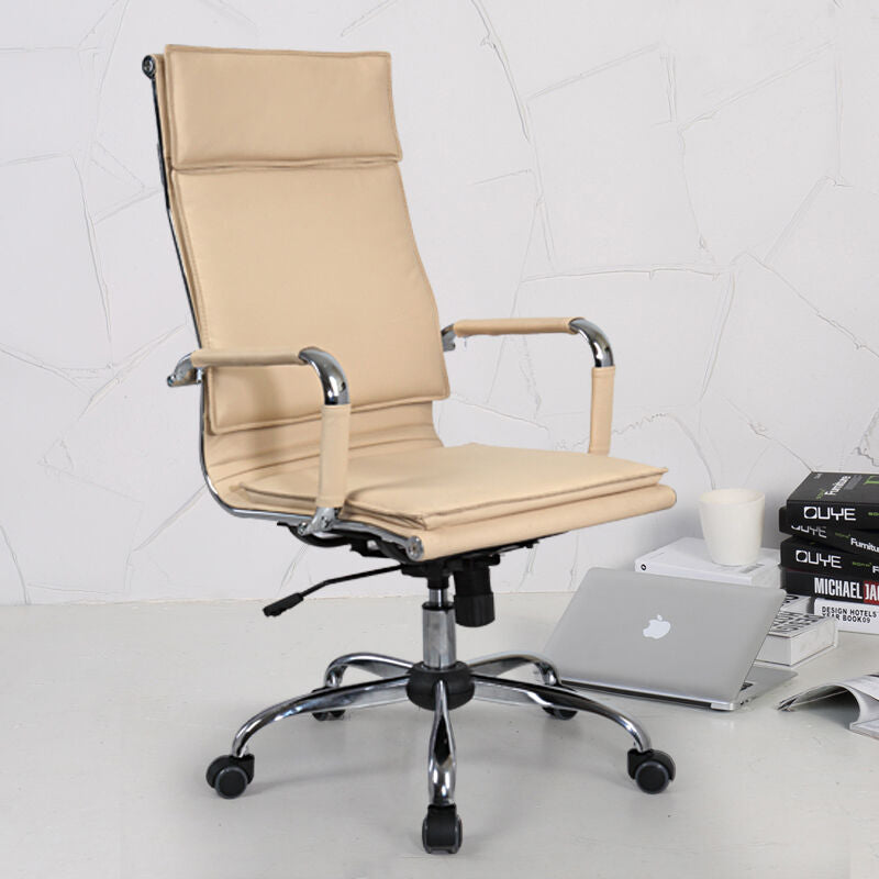 Office Chair High-Back Ergonomic Executive Chair Premium PU Leather Desk Chair with 360° Swivel & Height Adjustment Modern Minimalist Office Chair for Home & Professional Spaces