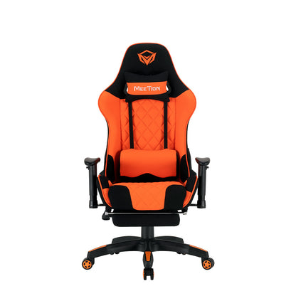 Ergonomic Gaming Chair High Back Fabric Racing Style Computer Chair with Footrest Adjustable Headrest Lumbar Pillow 180° Reclining Swivel Office Chair
