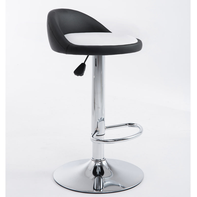 Bar Chair Bar Stool Adjustable Height Swivel Bar Stool with Half Backrest Printed Fabric or Two-Tone PU Leather Upholstered Chrome or Black Metal Base Multifunctional Bar Stool for Home Bar Kitchen Island Pub Living Room Home Decor