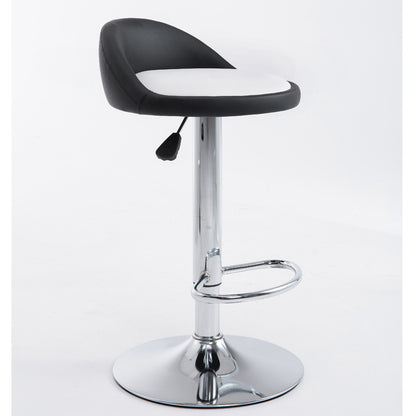 Bar Chair Bar Stool Adjustable Height Swivel Bar Stool with Half Backrest Printed Fabric or Two-Tone PU Leather Upholstered Chrome or Black Metal Base Multifunctional Bar Stool for Home Bar Kitchen Island Pub Living Room Home Decor