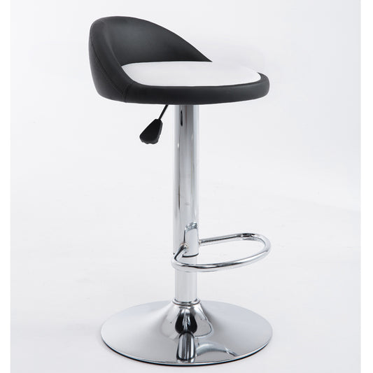 Bar Chair Bar Stool Adjustable Height Swivel Bar Stool with Half Backrest Printed Fabric or Two-Tone PU Leather Upholstered Chrome or Black Metal Base Multifunctional Bar Stool for Home Bar Kitchen Island Pub Living Room Home Decor