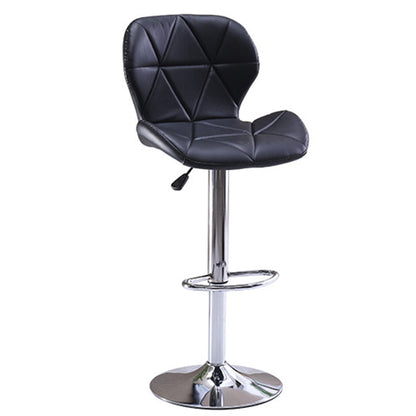 Diamond Quilted Adjustable Bar Stool Color-Block Design Metal Base & Multi-Hue Options for Bars/Counters